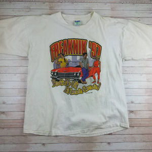 Vintage 1997 Freaknik Atlanta Q-Tees Distressed Single Stitch Tee Shirt XL